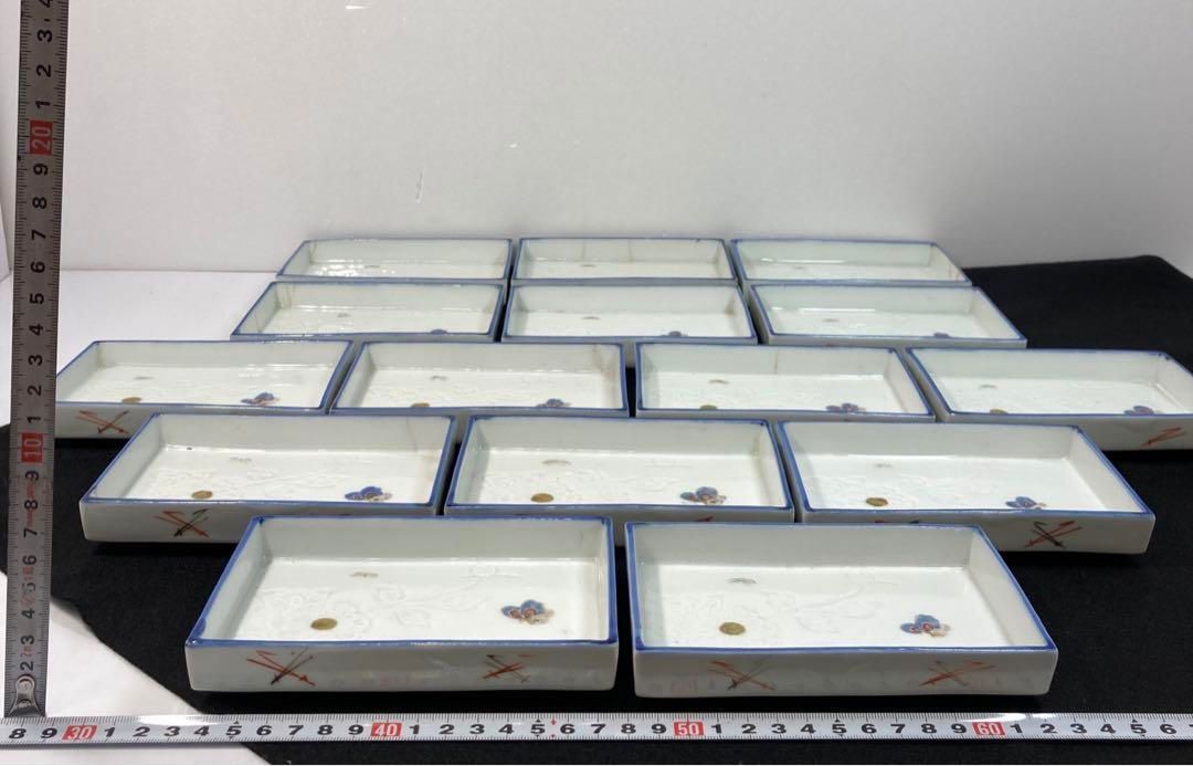 平戸焼　花蝶図角皿15枚　横幅約14.2㎝　東Y6-0124☆2F 平戸焼 花蝶図角皿15枚 横幅約14.2㎝ 東Y6-0124☆2F - メルカリ