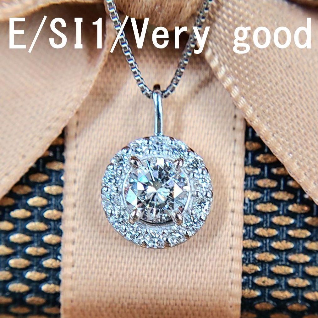 ○D0.4ct Pt900&850天然ダイヤモンドネックレス ig-