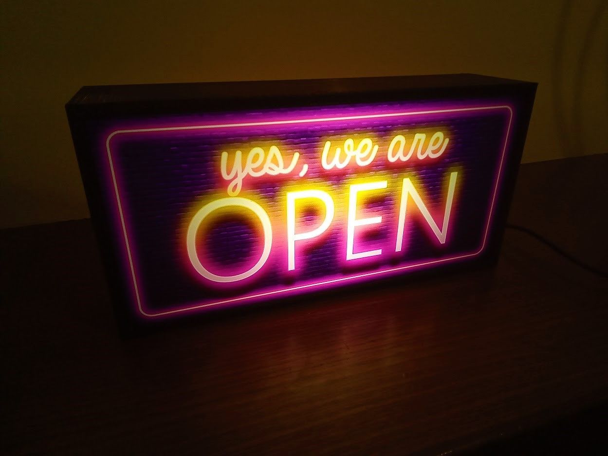 ポップアート オープン 開店 営業中 店舗 看板 置物 雑貨 LEDライトBOX