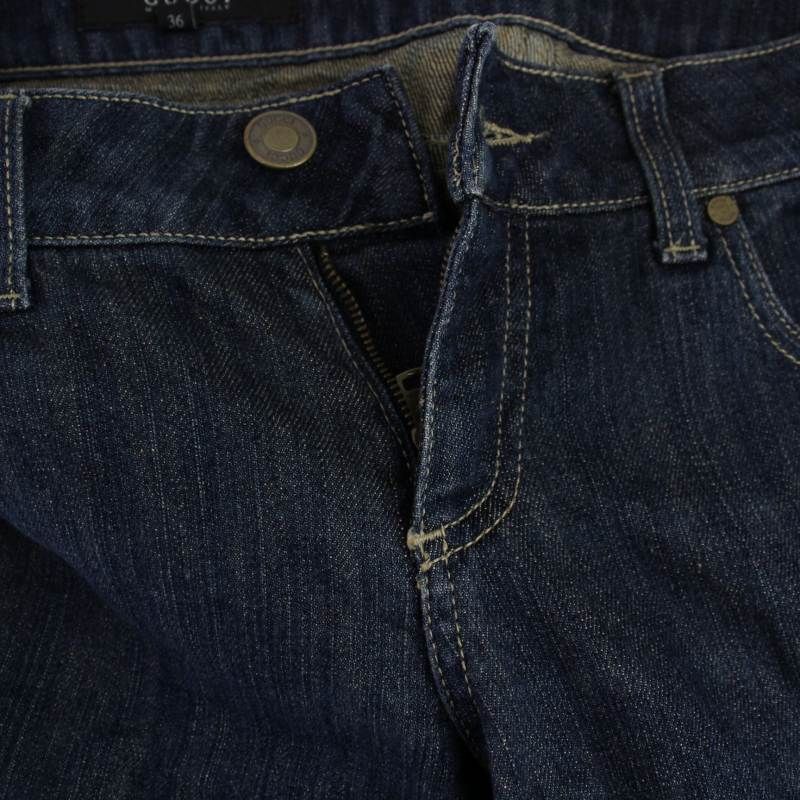 グッチ GUCCI クロップドパンツ デニムパンツ ジーンズ ジップフライ  