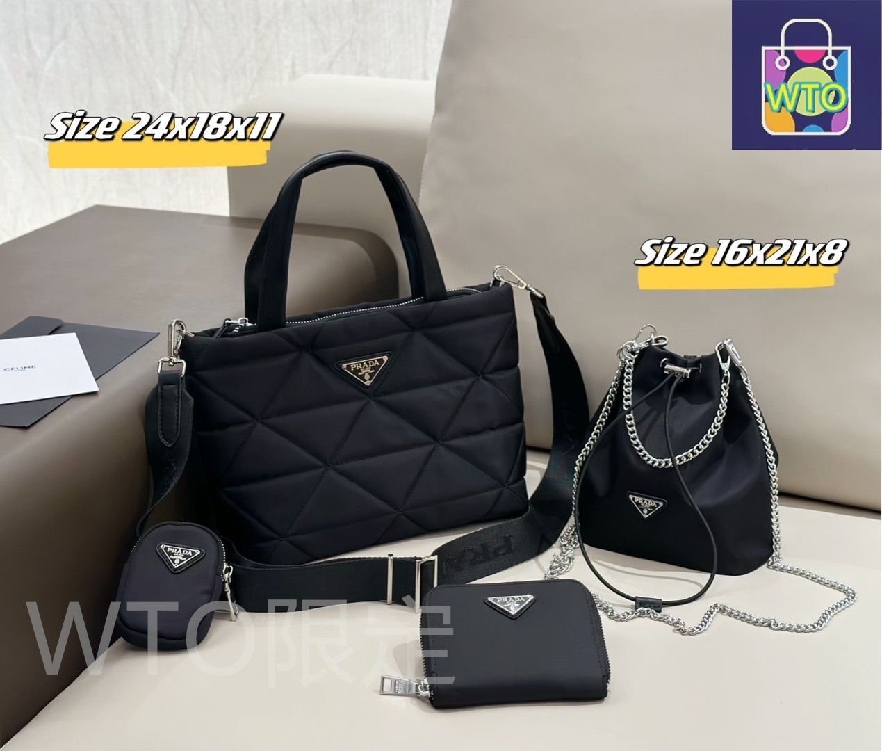 今日WTO】Prada プラダ 組み合わせパック 三つの割引価格-WTO輸2
