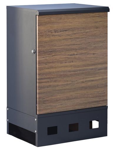 ガーデンマスター(Gardenmaster)宅配ボックス屋外大容量鍵付き防水戸建て用郵便ポスト一体型置き型2Lペットボトルx6本収納可防犯簡単設置盗難防止木目・ブラックEPB-1(WD/BK)
