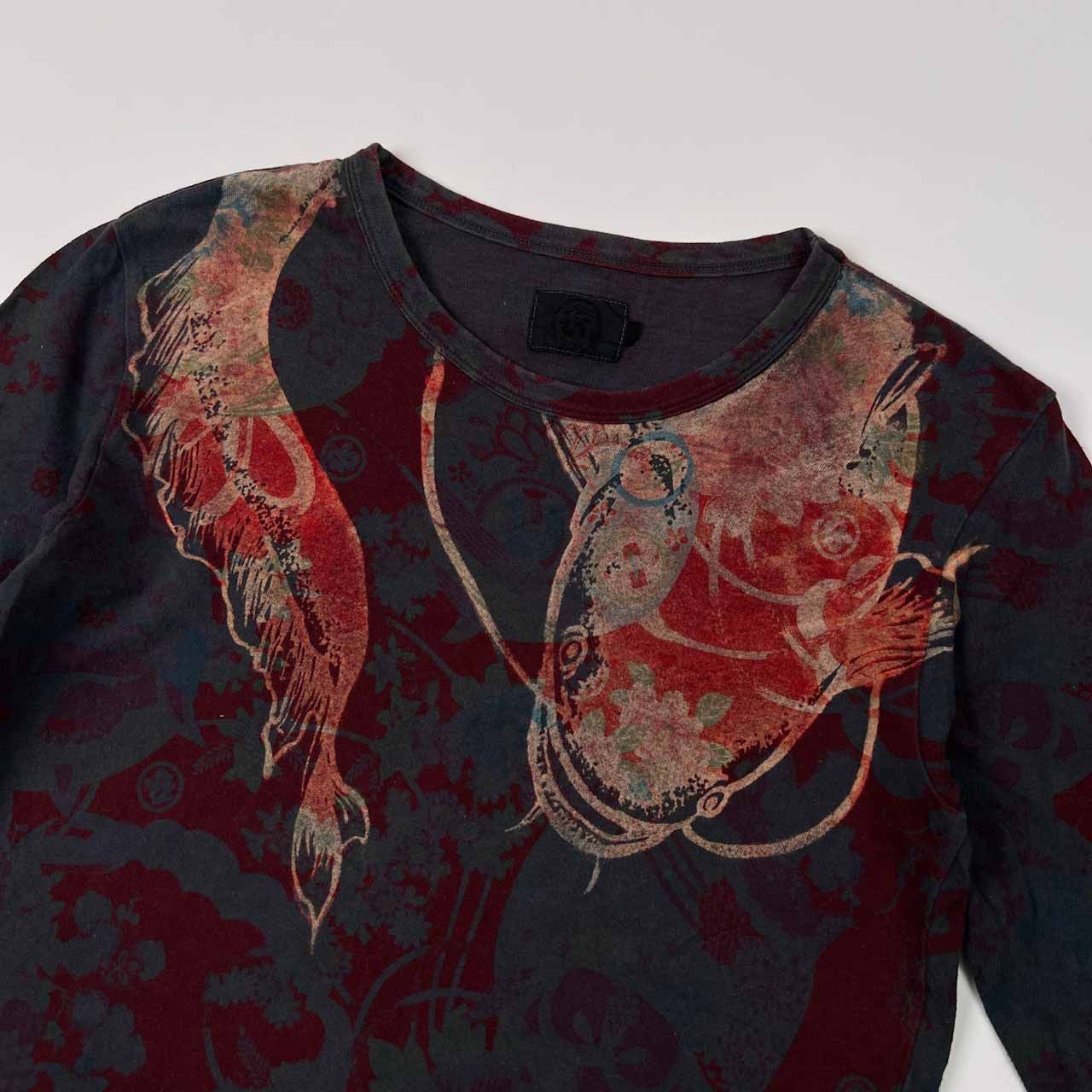 古代新 衣 和柄 ナマズ柄 Tシャツ サイズ S /京都 KOROMO