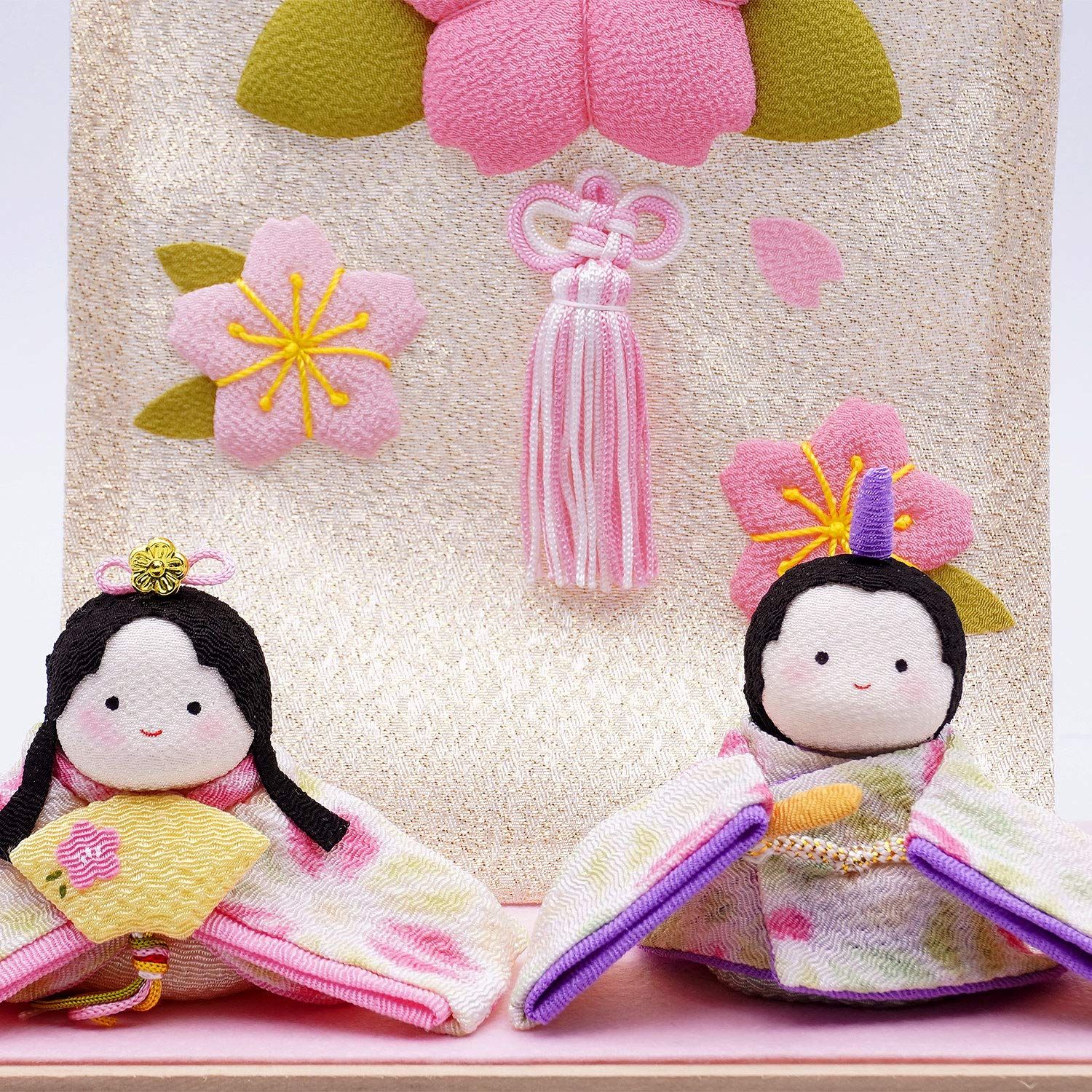 リュウコドウ（龍虎堂）ぽてりひな2人（麻の葉）桜几帳付 1-888