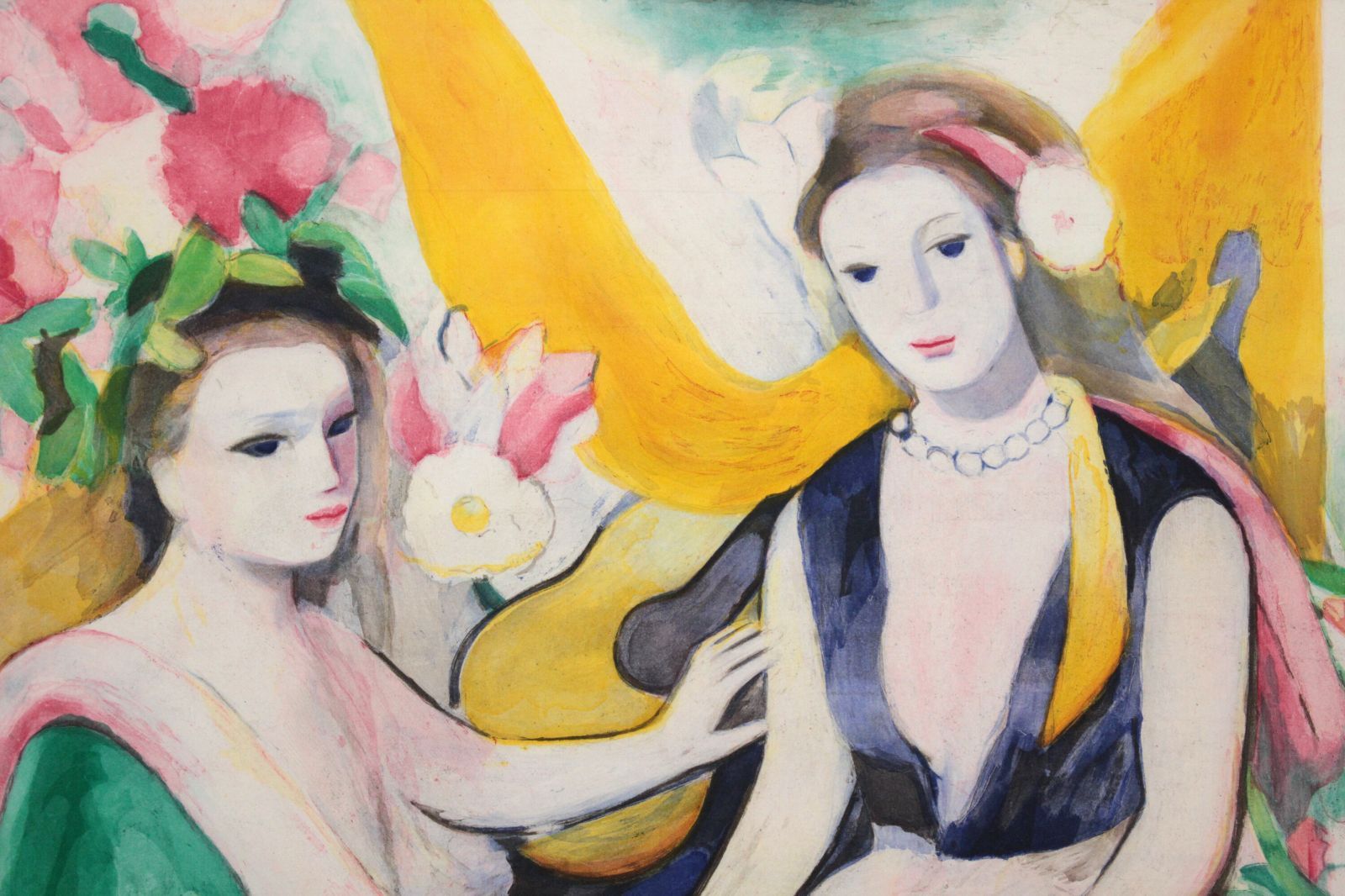 マリー・ローランサン リトグラフ 版画『二人の女性』【真作保証】 絵画 マリー・ローランサン リトグラフ 版画『二人の女性』【真作保証