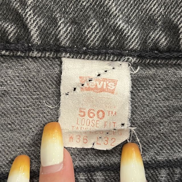 0 90s USA製 Levi W38 ブラックデニム公式 【Levi's / リーバイス】560 USA製　ブラックデニム