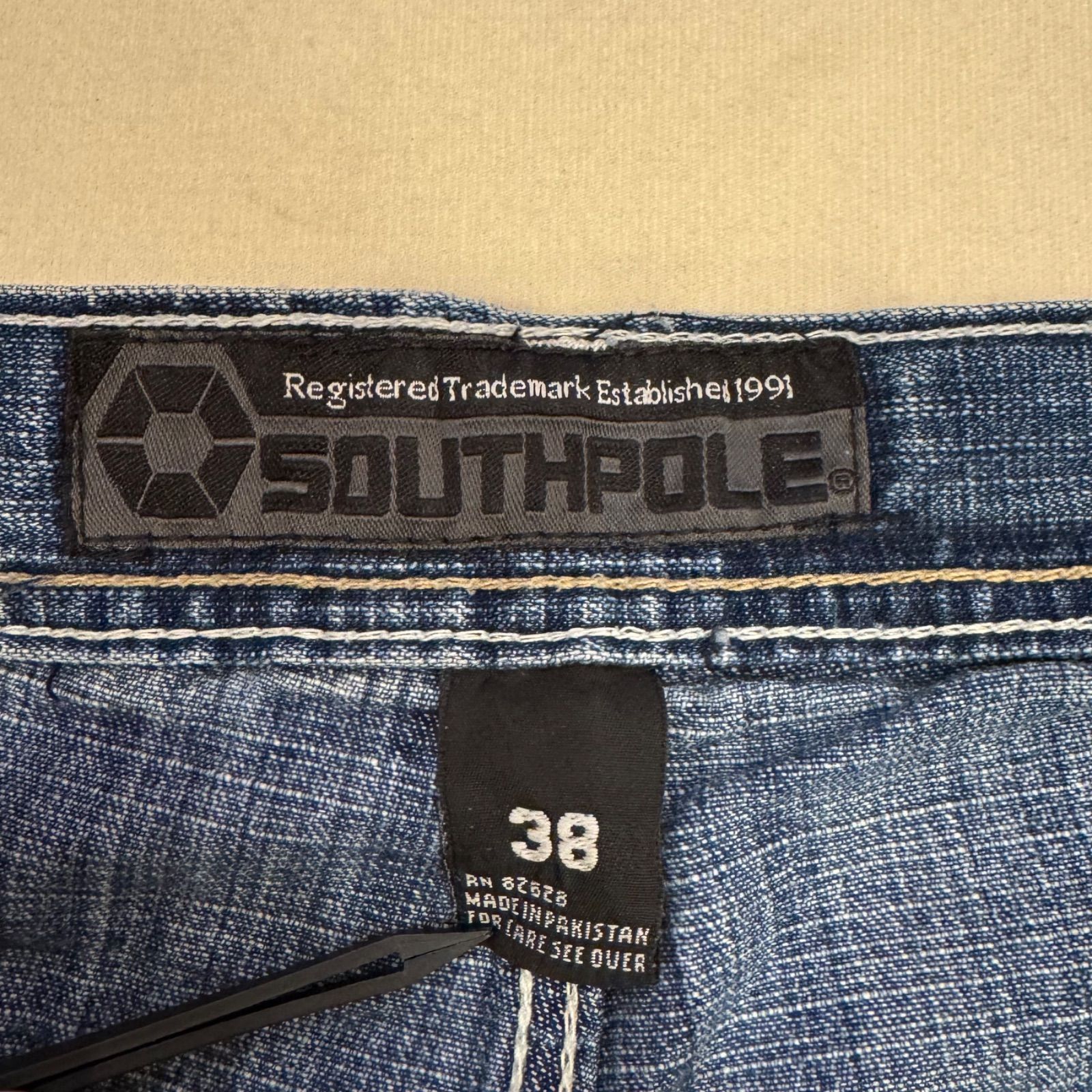 SOUTHPOLE 赤タブ W38 Southpole Jeans Mens Size 38 Blue Baggy Wide Leg Faded