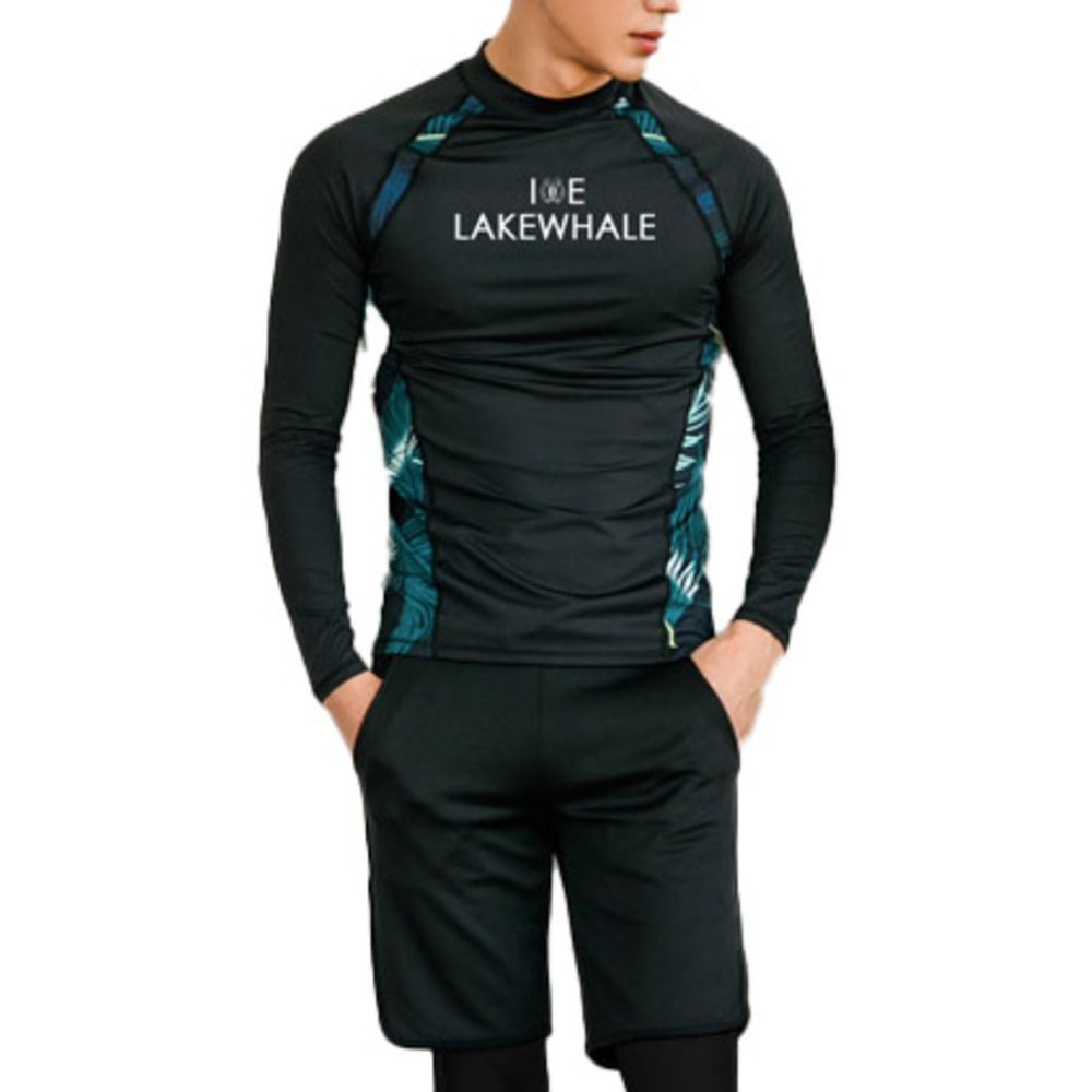 Eタイプ  3XLサイズ  水着 メンズ 3点セット pmyswim001 水着 メンズ 上下セット フィットネス水着 3点セット サーフパンツ 海パン スイムパンツ 海水パンツ 長袖 セット 上下 ラッシュガード フル