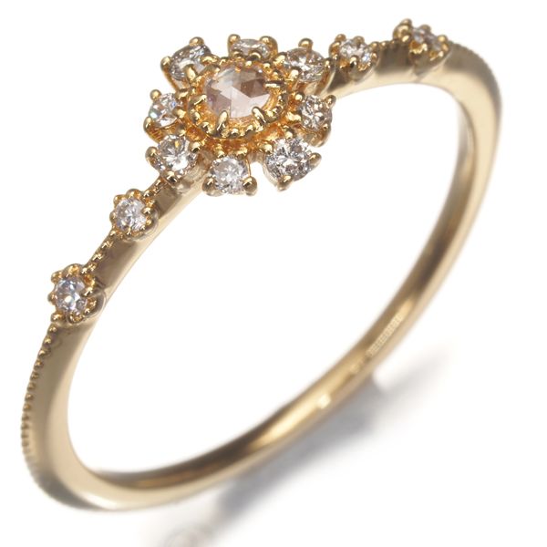 アガット リング ローズカットダイヤ ダイヤモンド 0.10ct 雪割草  