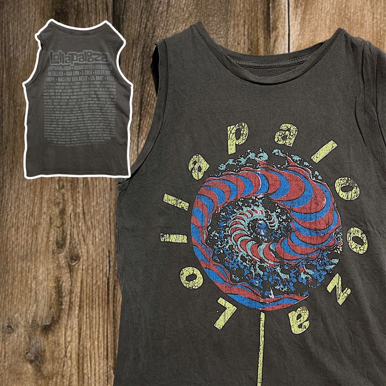 90s 1994 lollapalooza vtg タンクトップ ロラパルーザ BiKK バンド タンクトップ ビンテージ 古着 グレー ロラパルーザ