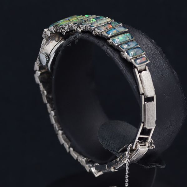 【稼働/良品】OPAL 手巻き ブレスレットウォッチ シルバー レディース 稼動 良品 JANOPAL 手巻き オパール ブレスレットウォッチ