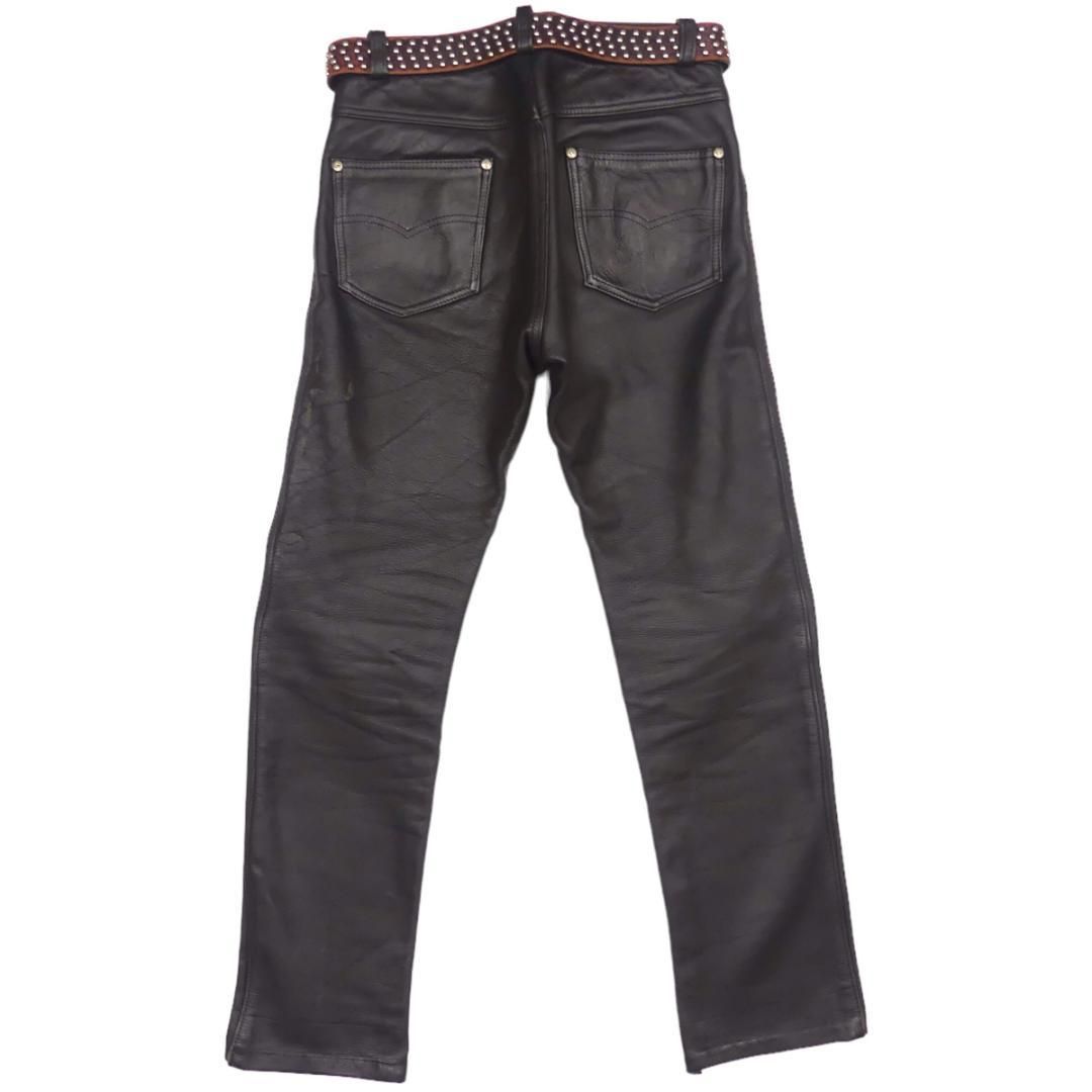完売 Schott ショット NS296 皮 USA製 W32 黒 レザー 革 パンツ バイクウェア・装備