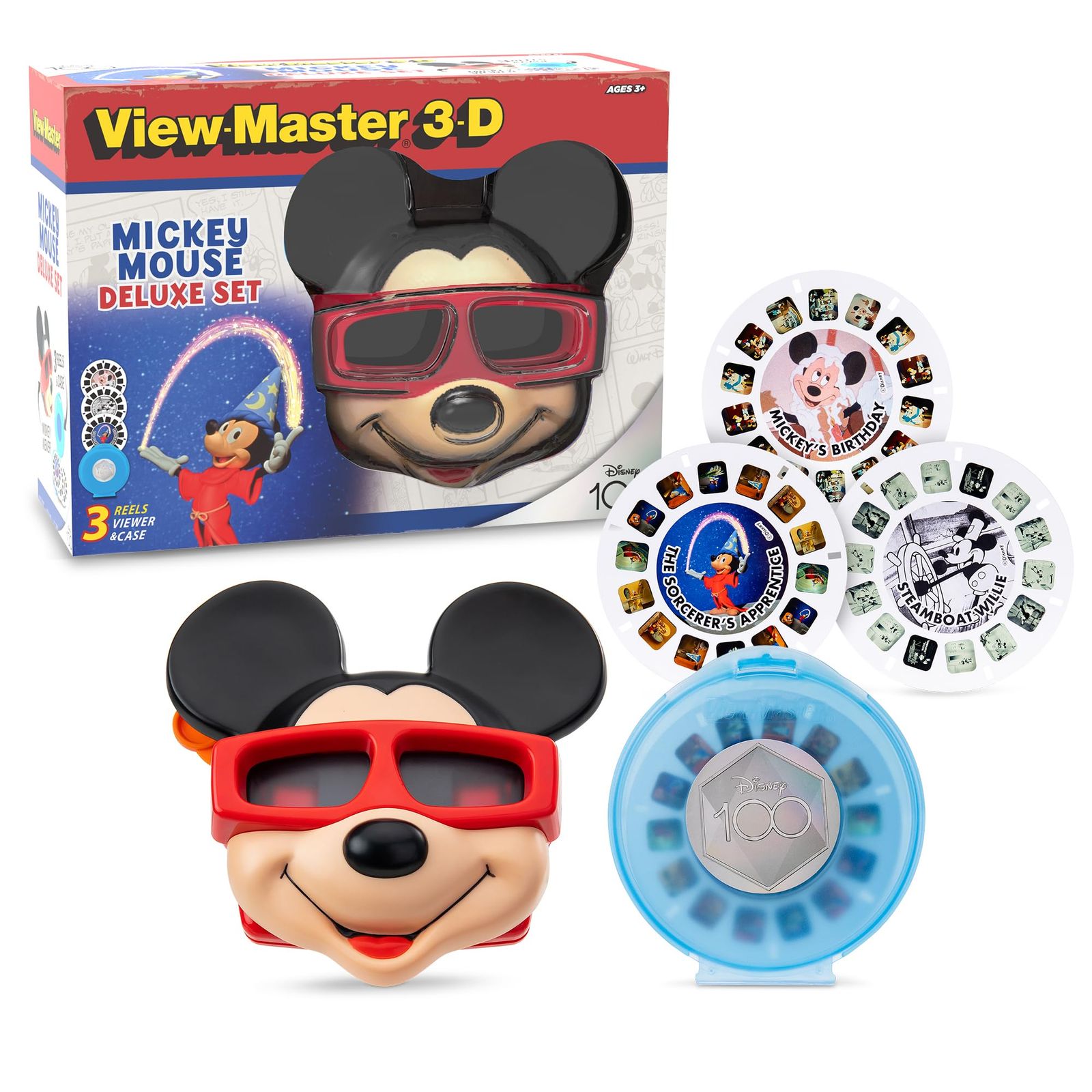 View Master ミッキーマウスデラックスセット ディズニー100版 STEM レトロ 楽しい学習玩具 子供と大人 幼児 3歳以上