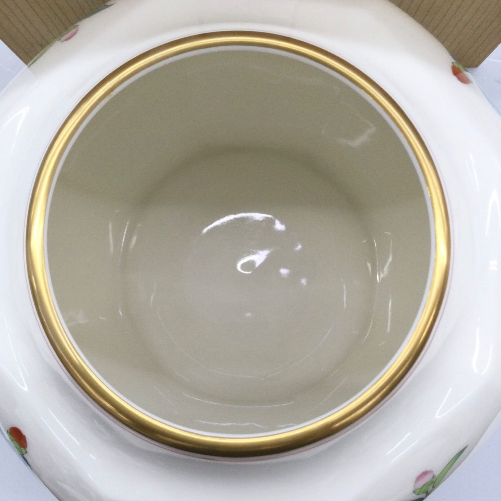 ●5111#1014　香蘭社/八角花瓶「茶席の花」絵変り 金彩/木箱付き1123 ○5111#1014 香蘭社/八角花瓶「茶席の花」絵変り 金彩/木箱付き1123