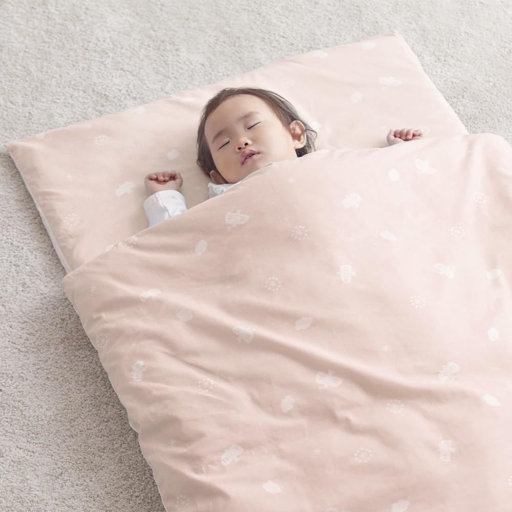お昼寝布団5点セット 乳幼児用布団セット ふんわりとしたやさしい手触り アイリスプラザ 持ち運びらくらく収納バッグ付き 肌にやさしい綿100%使用 自宅洗濯可能 軽くてふわふわな掛け布団 