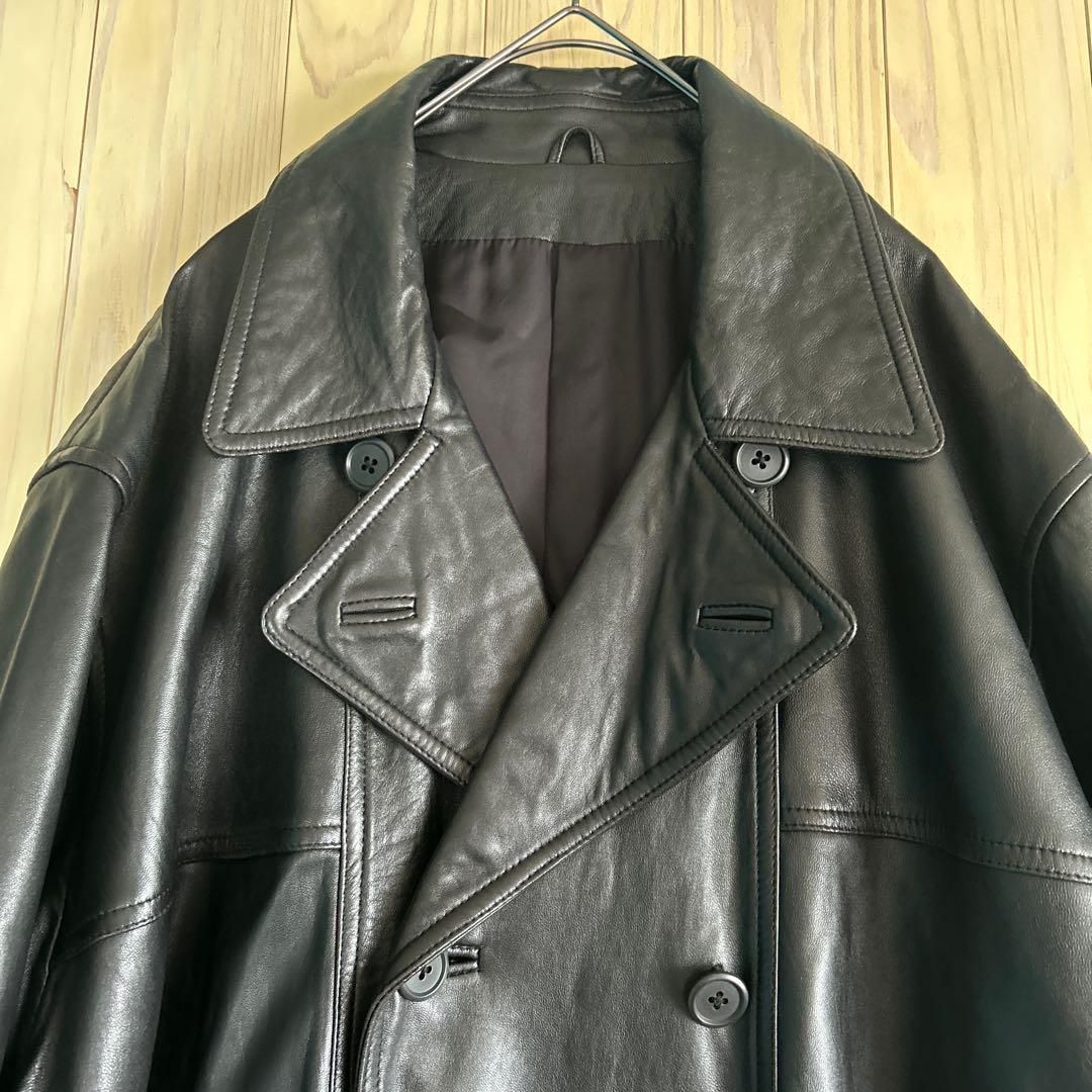 未使用級✨00sArchiveVintage ラムレザーダブルブレストコート 黒 未使用級✨00sArchiveVintage ラムレザーダブルブレストコート 黒