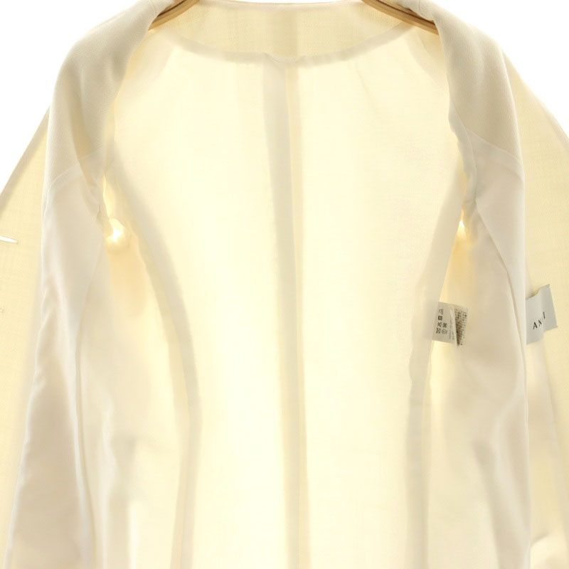 アナイ ANAYI 23SS ライトスラブノーカラージャケット 34 アイボリー  