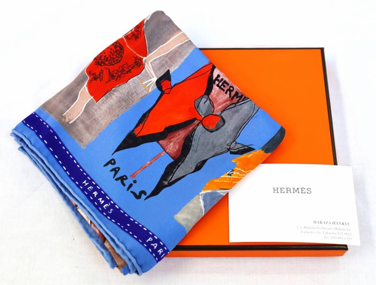 美品 HERMES エルメス カレ70 スペシャルカレ Paris mon ami 