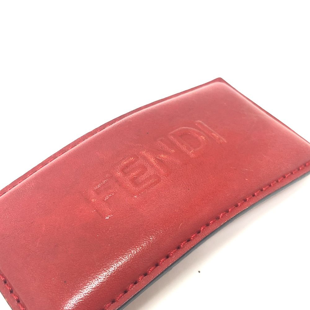 FENDI フェンディ バレッタ ロゴ レザー レッド - メルカリ