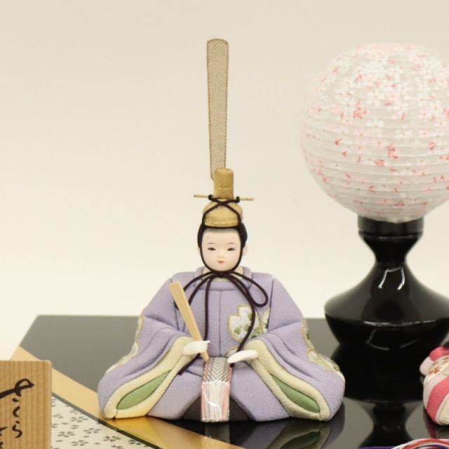 雛人形 木目込み雛 いずみ 一秀 16号 親王 さくらさくら 刺繍 黒
