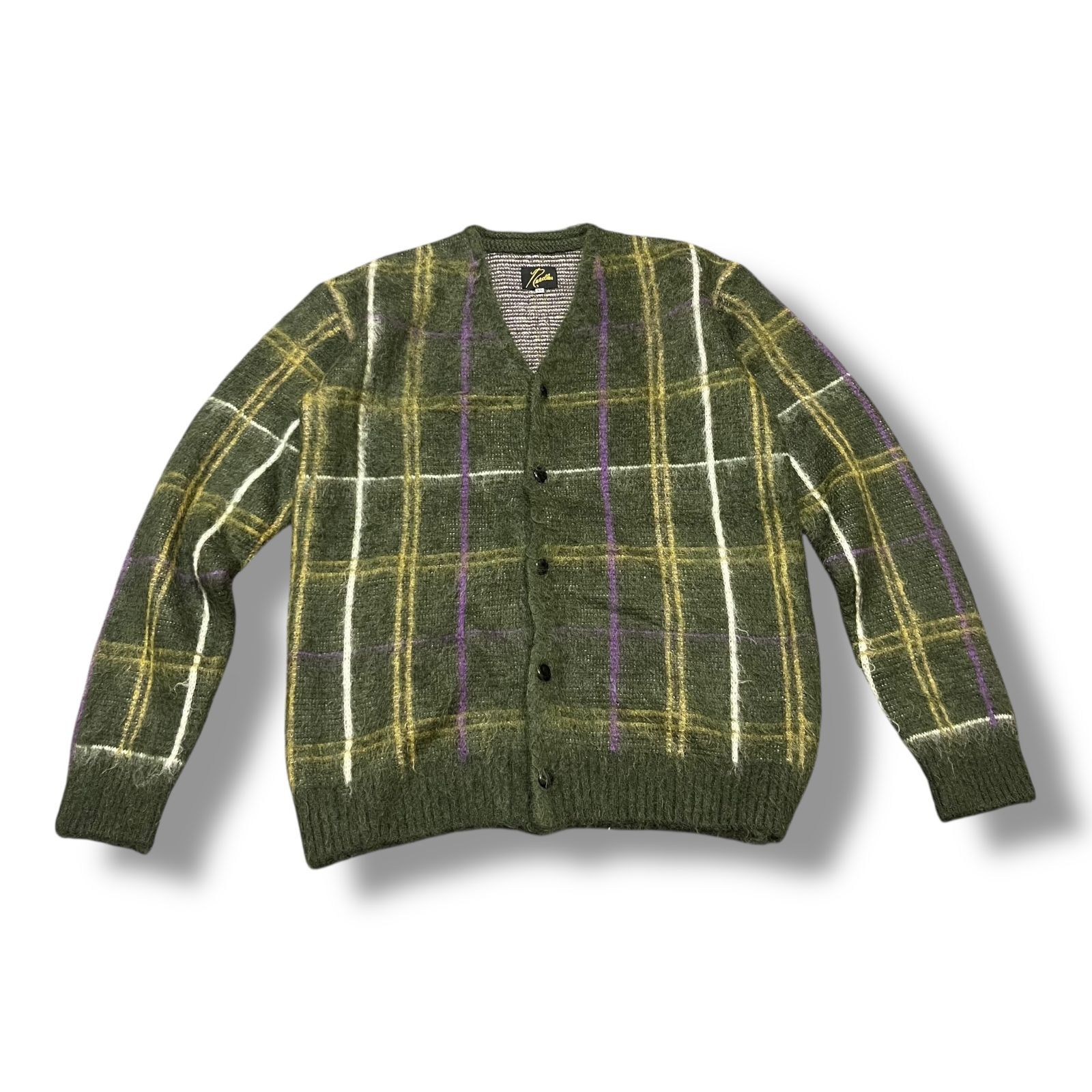 参考上代29700円 Needles 21AW WINDOWPANE MOHAIR CARDIGAN ウィンドウ
