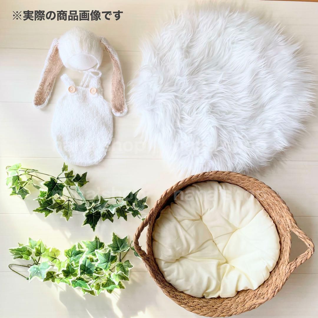 手編み風かごセット【白うさぎ】♪ニューボーンフォト衣装 販売 小道具