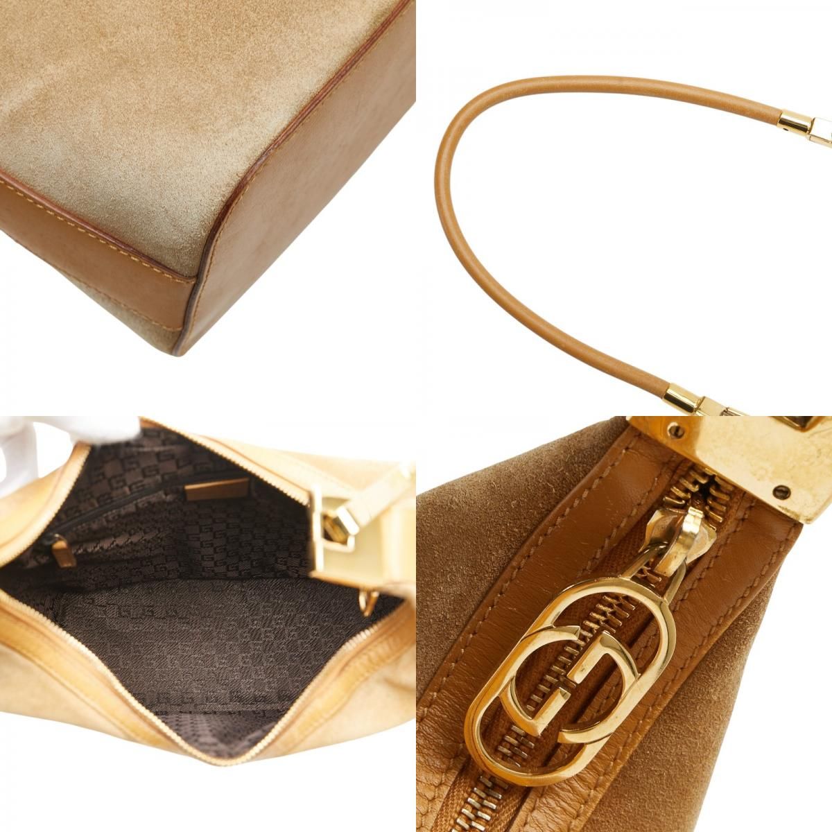 グッチ ワンショルダーバッグ 001 3814 ベージュ レザー スエード  