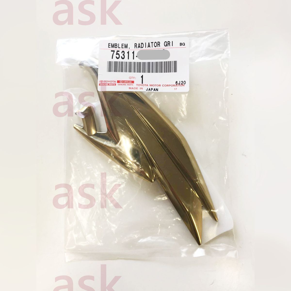 ハリアー60系　トヨタ純正フロントグリルエンブレム(新品未使用品） ハリアー60系 トヨタ純正フロントグリルエンブレム(新品未使用品