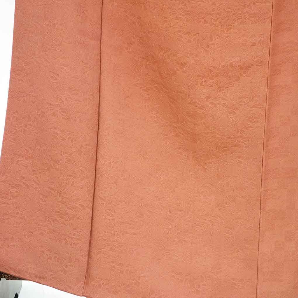 色無地 身丈164cm 裄68cm 前幅26cm 後幅30.5cm 袖丈53cm 袖幅34cm レディース 袷 無地 裄長 裄Lサイズ 秋冬春用 正絹 シルク ブラウン トールサイズ リメイク リユース リサイクル 呉服のきくや