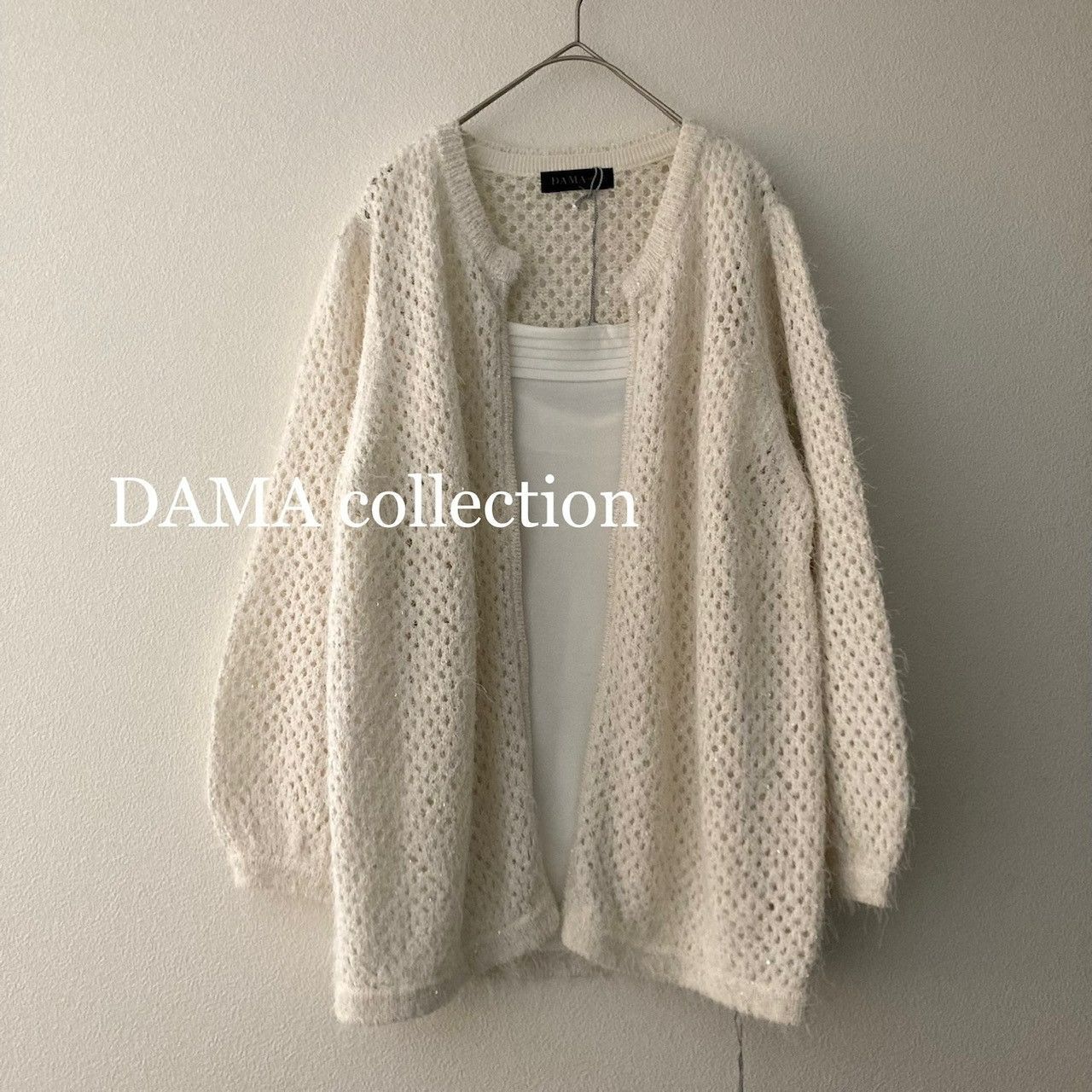 DAMA collection イタリア スパンコール糸使い メッシュ編み ブルゾン