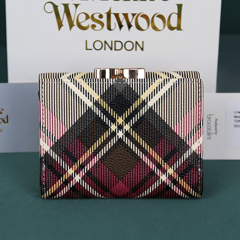 新品 Vivienne Westwood 三つ折り財布 チェック柄 ヴィヴィアン