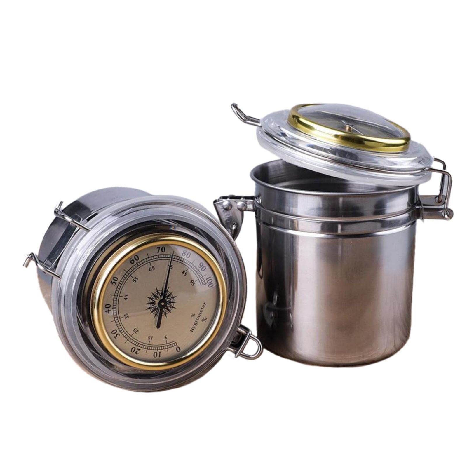 2個セット sanmaao たばこジャー 湿度計付きケース 手巻きタバコ シーシャ 喫煙 シガー シャグ ハンドロール (2個セット)