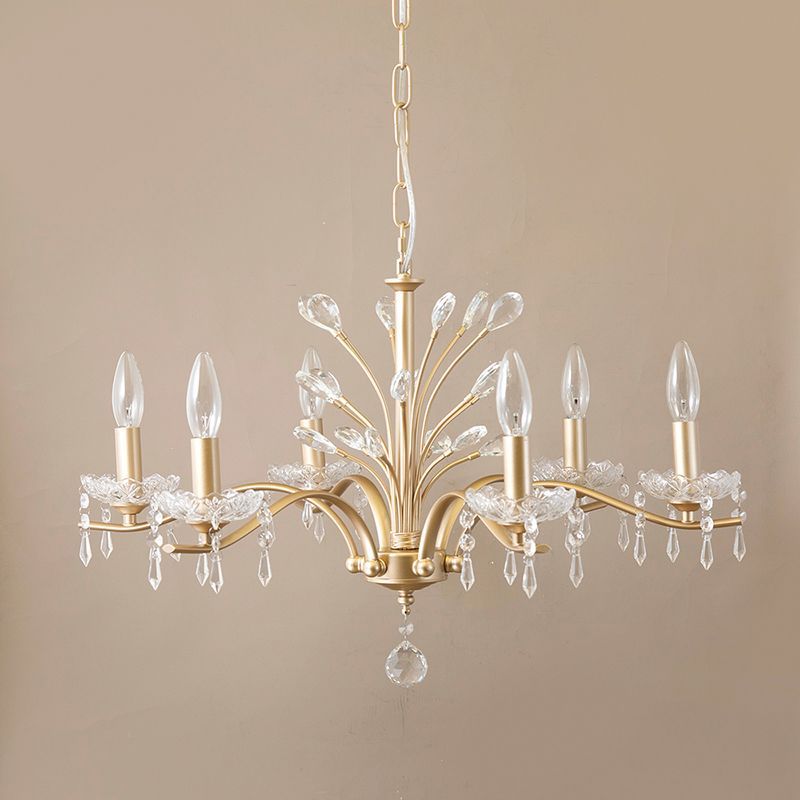 【吊照明】クリスタル シャンデリア［LACIA］6灯 (クリア) E12/水雷型 6灯シャンデリア クリア シャンデリア 定番人気，定番