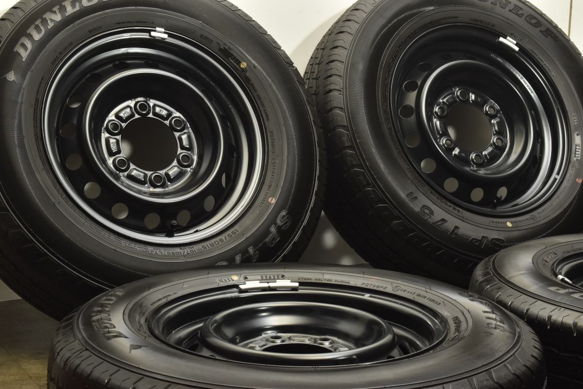 製 新車外し品 トヨタ 200 ハイエース 純正 15in 6J 35 PCD139.7 ダンロップ SP175N 195 80R15 LT レジアスエース バリ溝