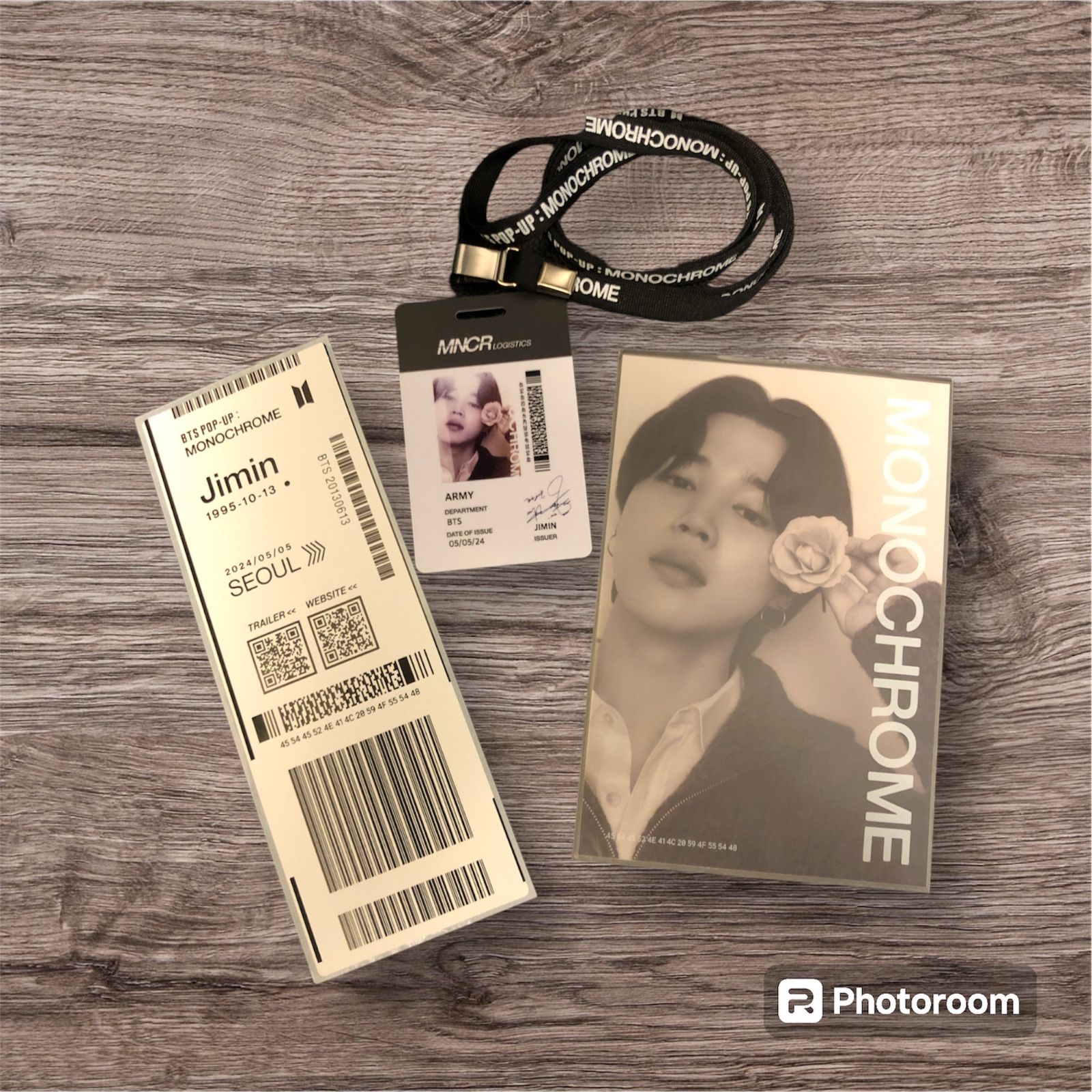 BTS MONOCHROME JIMIN ジミン プリントフォト・ビジターカード・入場 