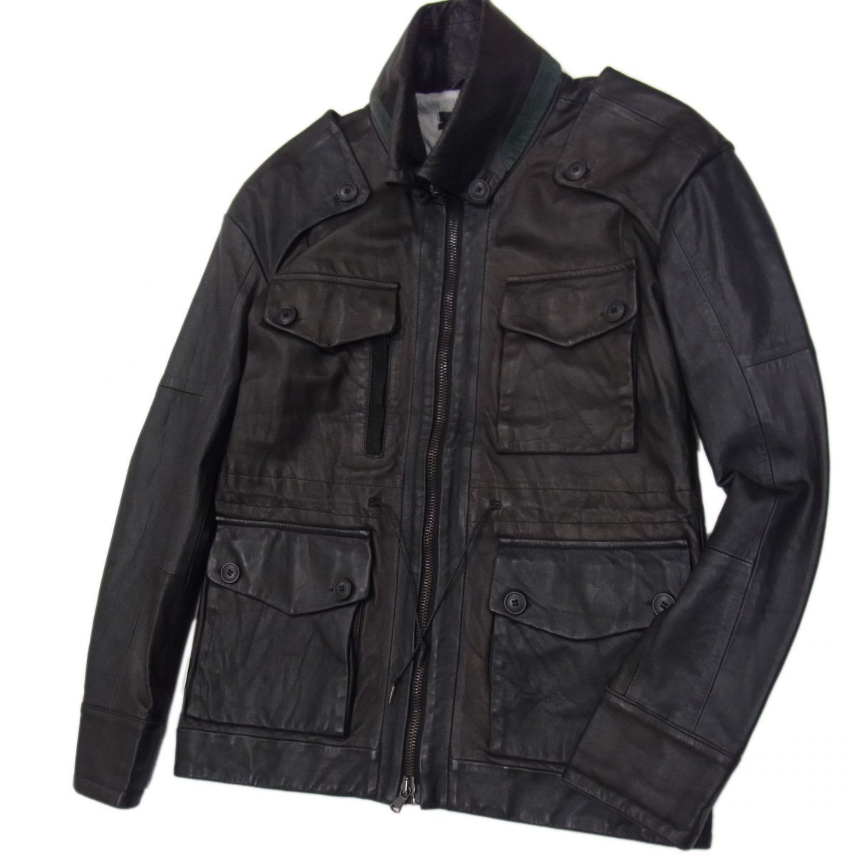 ◇DIESEL BLACK GOLD M-65 ラムレザージャケット ミリタリージャケット