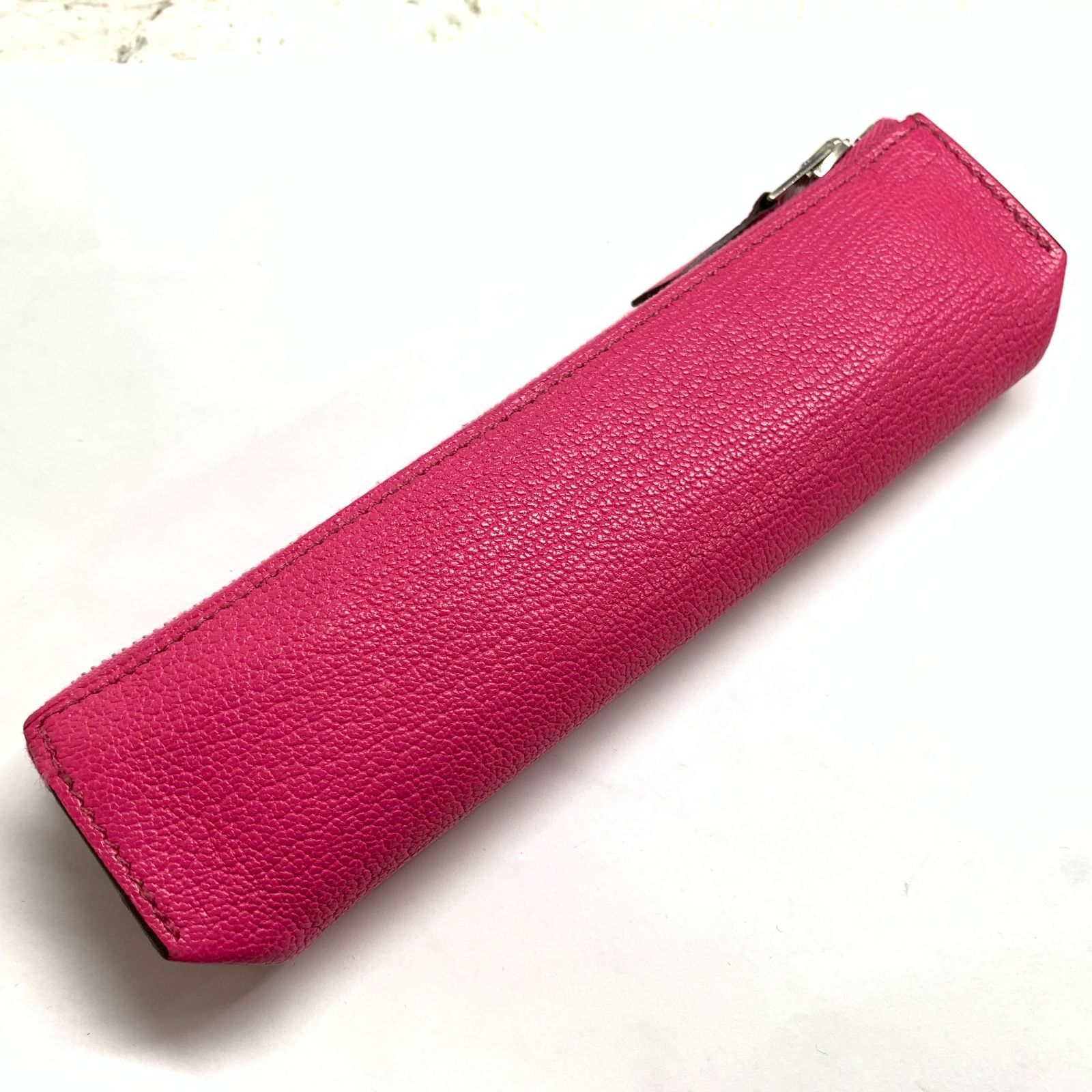 f001 B 美品 エルメス HERMES ペンケース ピッコロ ピンク シルバー
