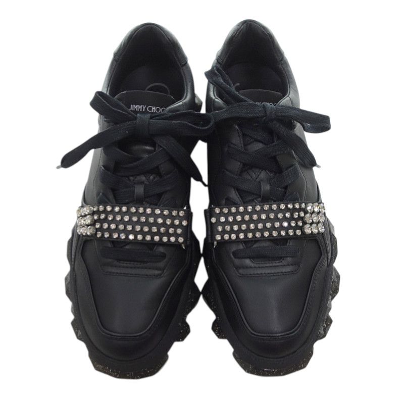 JIMMY CHOO ジミーチュウ ダイヤモンドストラップ スニーカー 39 ジミー チュウ が 2WAY で履ける新作スニーカー、ダイアモンド