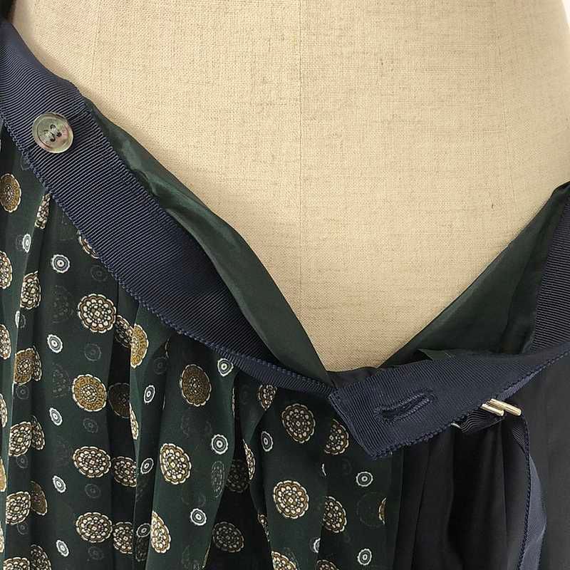 sacai 21-05586小紋柄プリーツラップスカート サイズ1 sacai 21-05586小紋柄プリーツラップスカート サイズ1 美品】 sacai