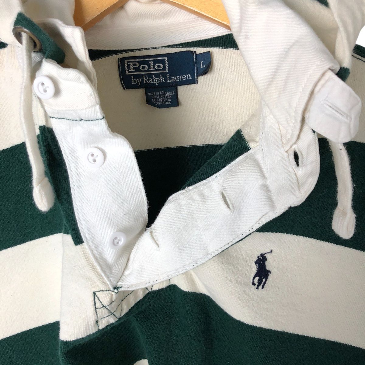 【状態◯】ポロ ラルフローレン ボーダー 長袖 ラガーシャツ 古着 Ralph Lauren - 90s ポロ ラルフローレン ボーダー 長袖 ラガー