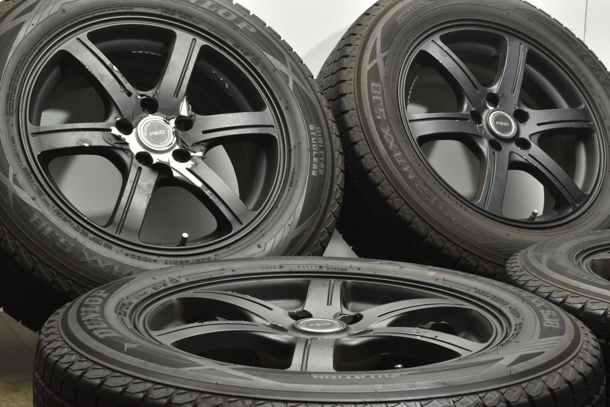 FEID 17in 7J 45 PCD114.3 ダンロップ ウィンターマックス SJ8 225 65R17 ハリアー RAV4 エクストレイル CX-5 CX-8