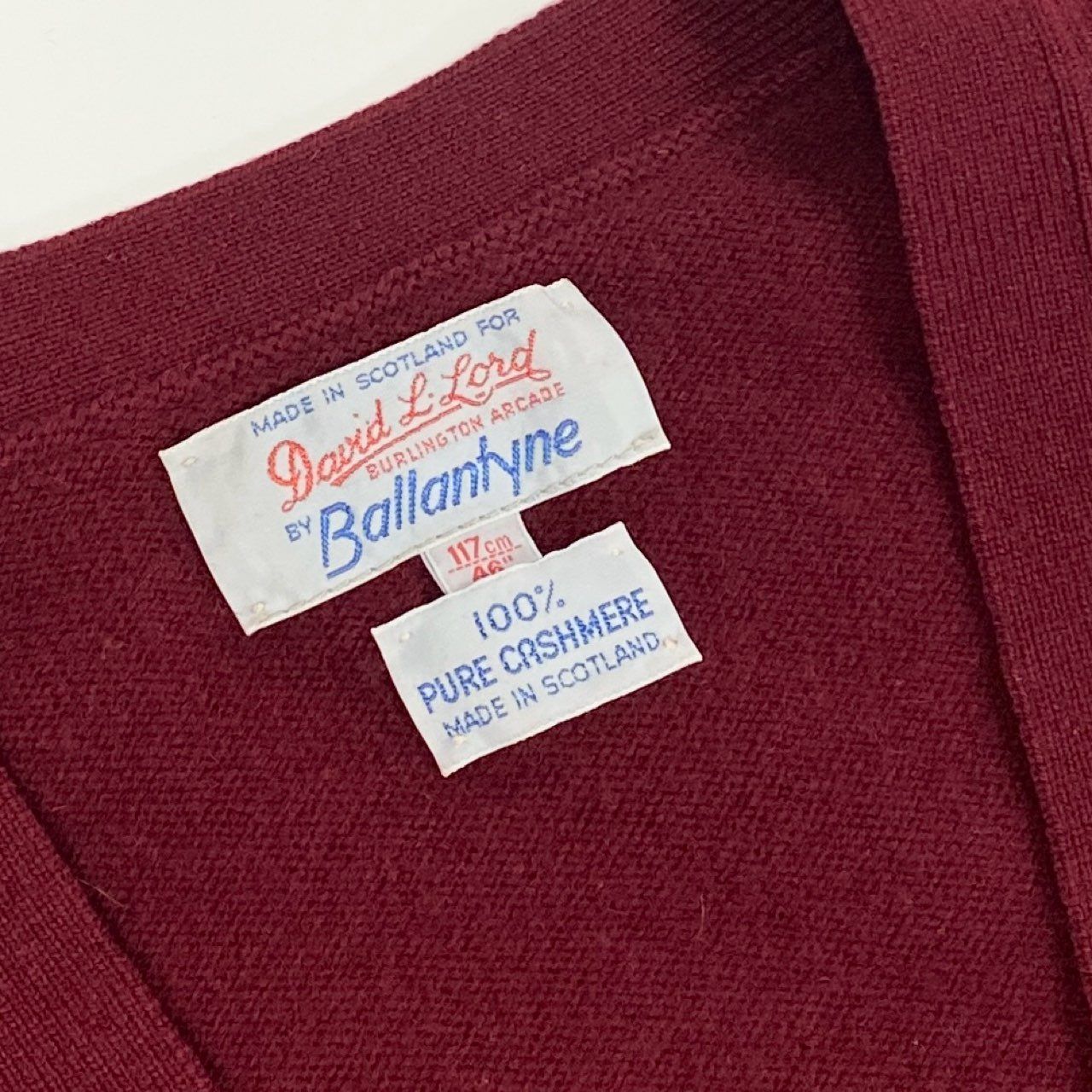美品 スコットランド製 バランタイン カシミヤニット 46 カシミアセーター BALLANTYNE カシミアセーター ニット ピュアカシミヤ キャメル