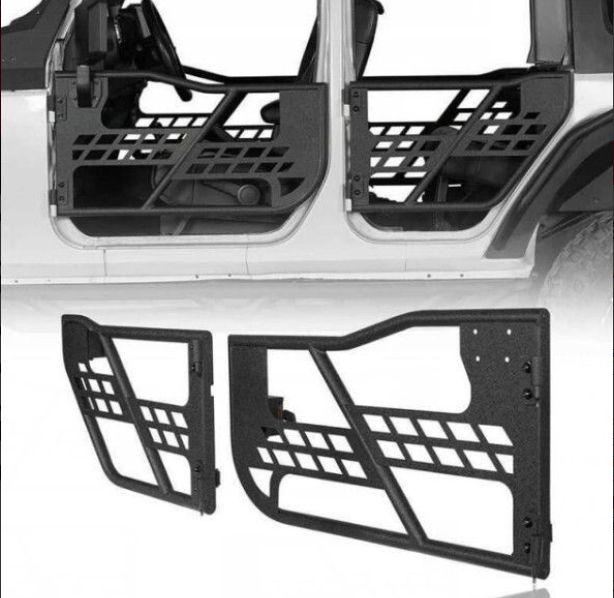 ジープ ラングラー JK 2007-2017年4ドア スチールチューブドア 半ドア ミラー付き JL JT対応 外装カスタム