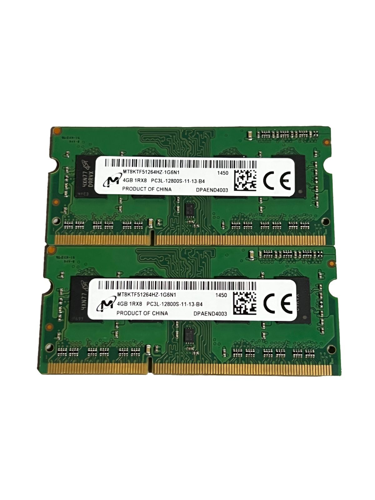 【中古品】 Micron製　PC3L-12800S 　1Rx8　4GB×2枚組　8GB　＜M024＞ ★動作確認済み 中古品 Micron製 PC3L-12800S 1Rx8 4GB×2枚組 8GB ＜M068＞ ☆動作