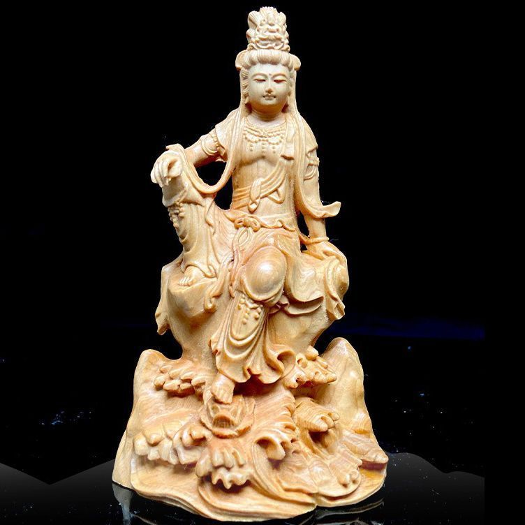 観音菩薩 木彫 仏像 彫刻 開運 風水 置物 縁起物 インテリア