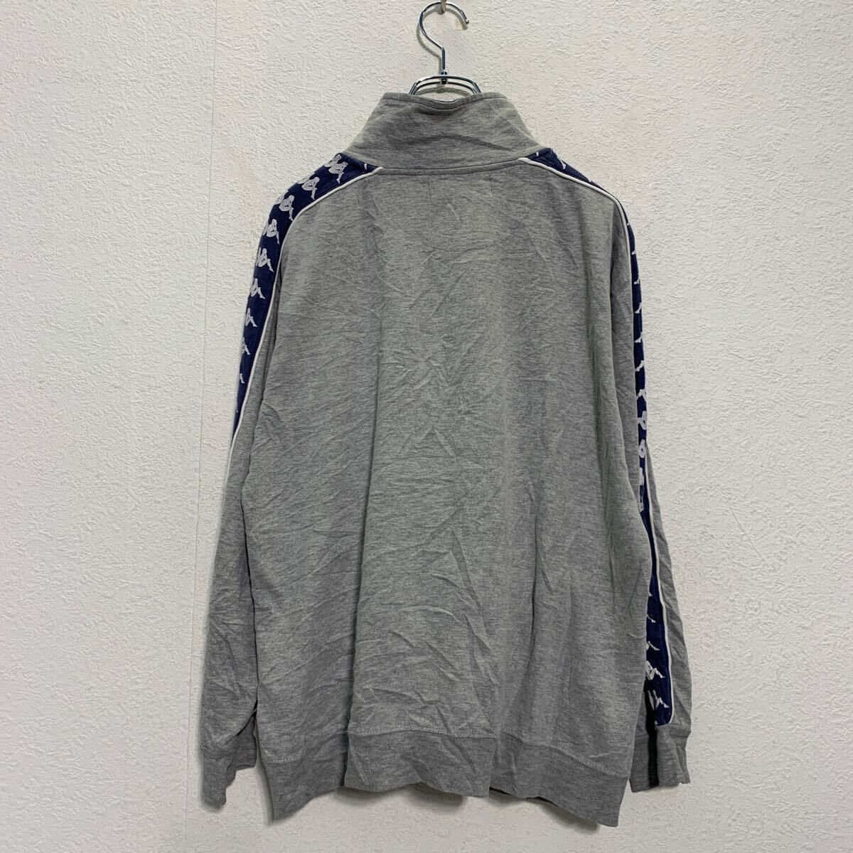 kappa ハーフジップ スウェット トレーナー L グレー カッパ 袖ロゴ 