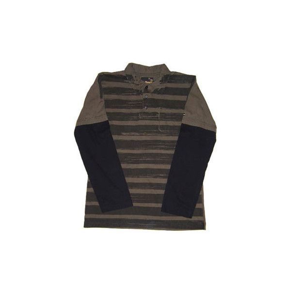 3RD BORN L/S ポロシャツ グレー