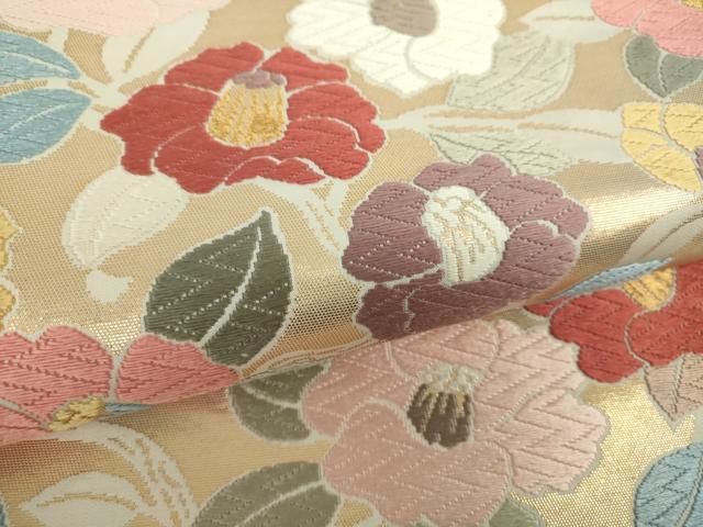 平和屋着物○六通柄袋帯 唐織 枝椿 金糸 正絹 逸品 DAAY1265ps - メルカリ