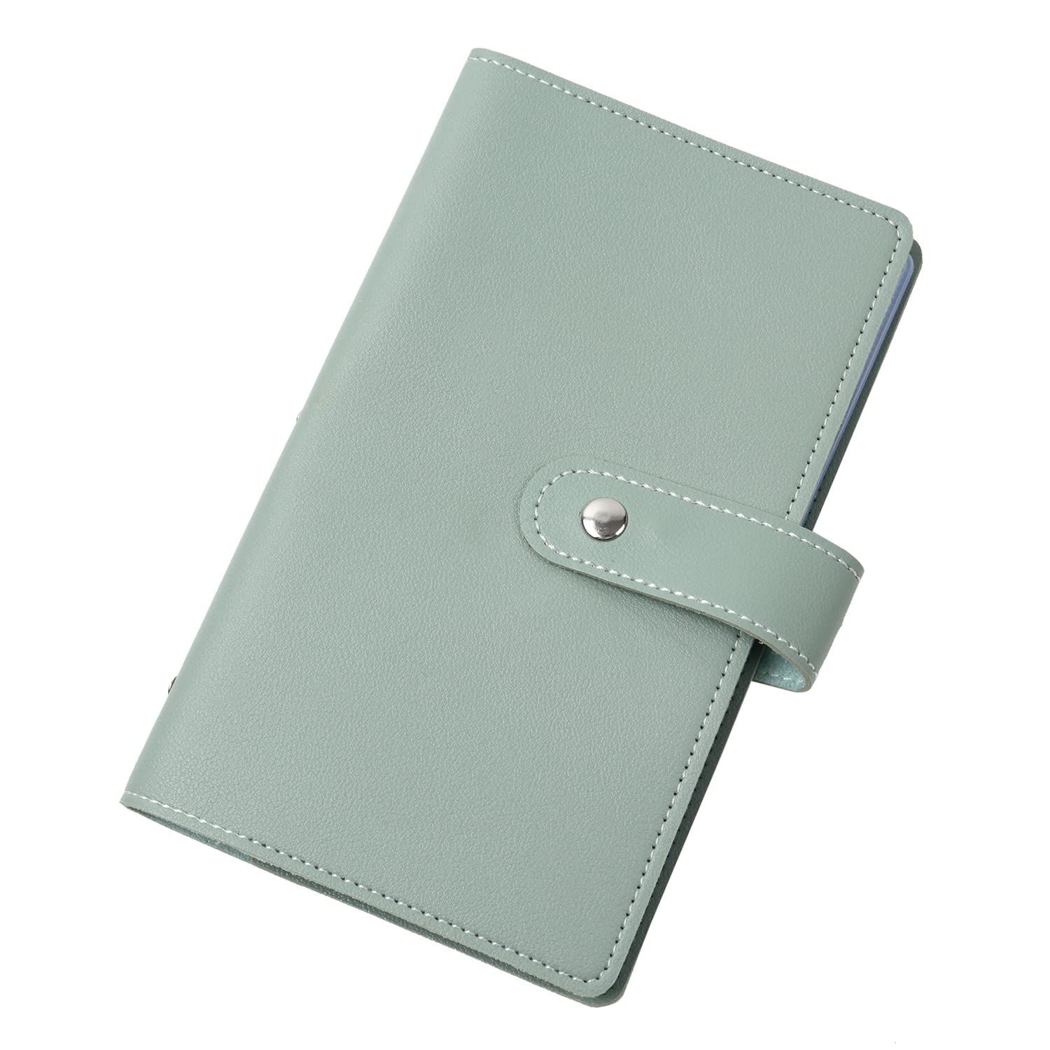 【人気商品】収納 96枚 クレジット 名刺 大容量 ポイント カード入れ ケース ホルダー メンズ カード レディース CARD レザー CASE 6カラー [VOLAN] (グリーン)
