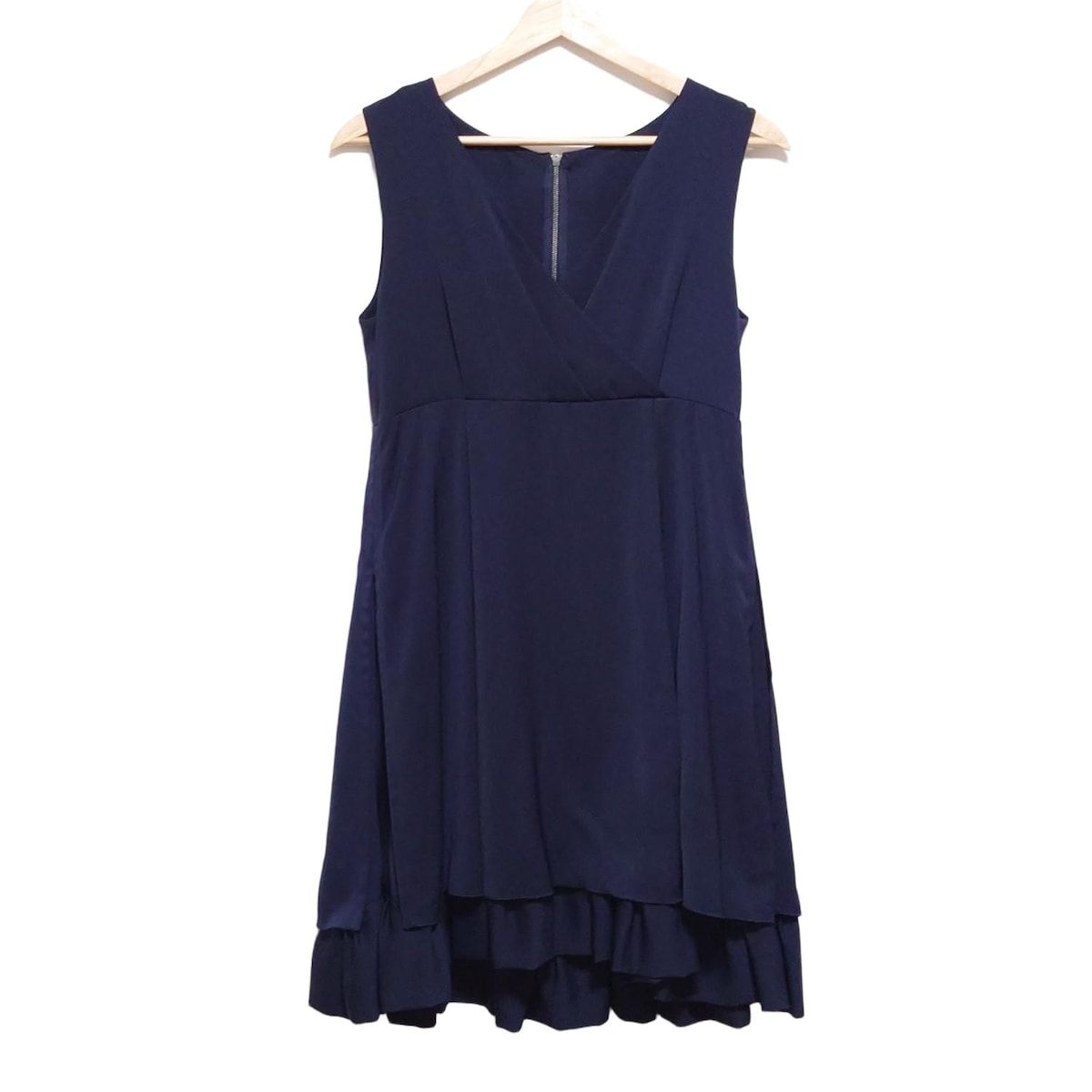 FOXEY NEW YORK フォクシーニューヨーク ワンピース サイズ40 M レディース - 31657 ダークネイビー Vネック|ノースリーブ|ひざ丈